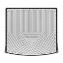 CBM-VW-TOUAREG-1825-TOP-CF, VW TOUAREG/CR7 Upper Position Boot Mat–Raised Edge TPV, Carbon-Style Pattern Texture