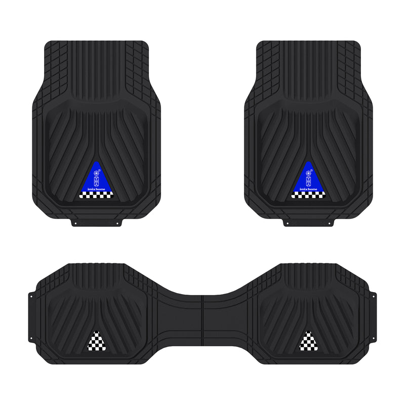 CFM-IMIX-01, imix home Universal 3-Piece PVC Car Floor Mat Set – Black | Odour-Free, Durable & All-Weather