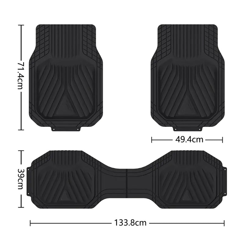CFM-IMIX-01, imix home Universal 3-Piece PVC Car Floor Mat Set – Black | Odour-Free, Durable & All-Weather