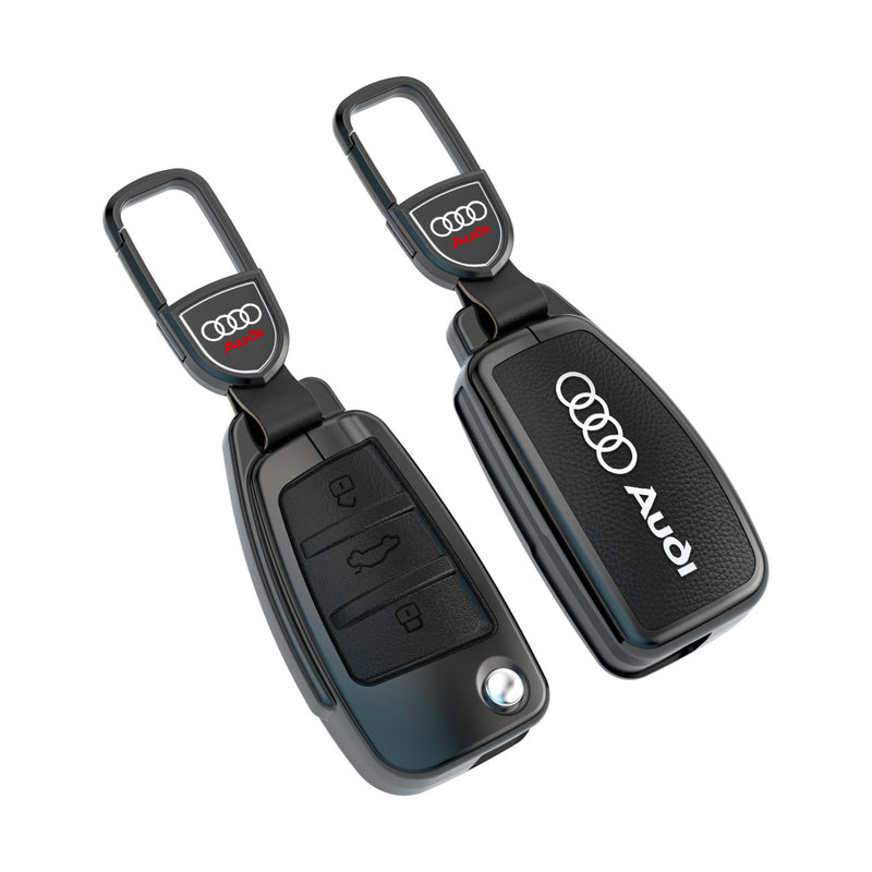 CKC-AUDI-A-Z-GM,AUDI Zinc Alloy Key Cover with Keychain | Smart Key Fob Protector | Durable Anti-Scratch Metal Case