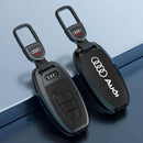 CKC-AUDI-B-Z-GM,AUDI Zinc Alloy Key Cover with Keychain | Smart Key Fob Protector | Durable Anti-Scratch Metal Case