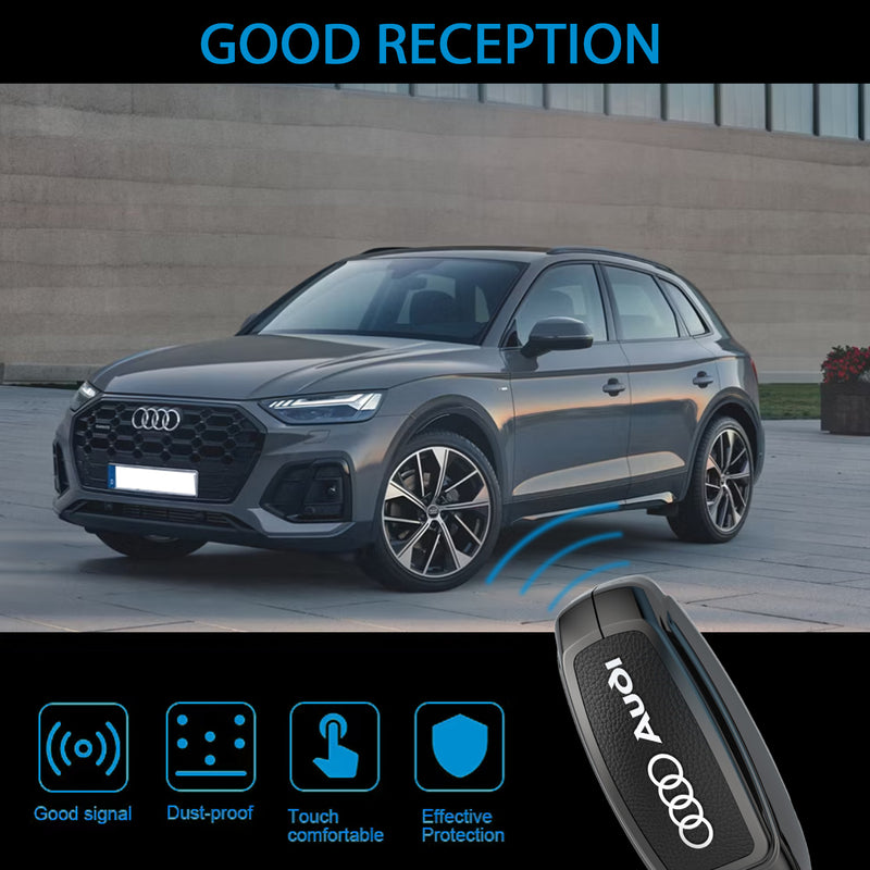 CKC-AUDI-D-Z-GM,AUDI Zinc Alloy Key Cover with Keychain | Smart Key Fob Protector | Durable Anti-Scratch Metal Case