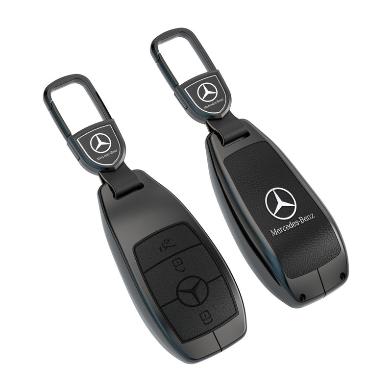 CKC-BENZ-A-Z-GM,Mercedes Benz Zinc Alloy Key Cover with Keychain | Smart Key Fob Protector | Durable Anti-Scratch Metal Case