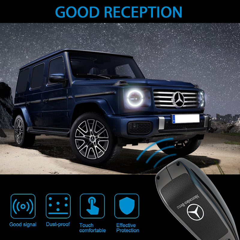 CKC-BENZ-A-Z-GM,Mercedes Benz Zinc Alloy Key Cover with Keychain | Smart Key Fob Protector | Durable Anti-Scratch Metal Case