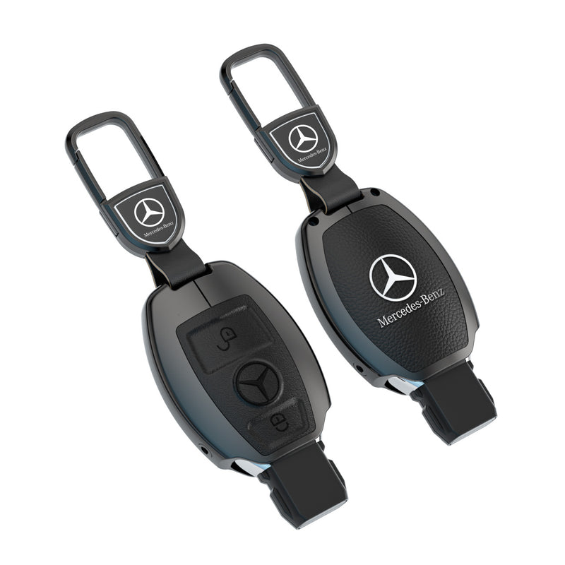 CKC-BENZ-B2-Z-GM,Mercedes Benz Zinc Alloy Key Cover with Keychain | Smart Key Fob Protector | Durable Anti-Scratch Metal Case