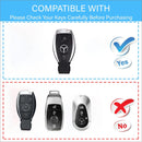 CKC-BENZ-B2-Z-GM,Mercedes Benz Zinc Alloy Key Cover with Keychain | Smart Key Fob Protector | Durable Anti-Scratch Metal Case