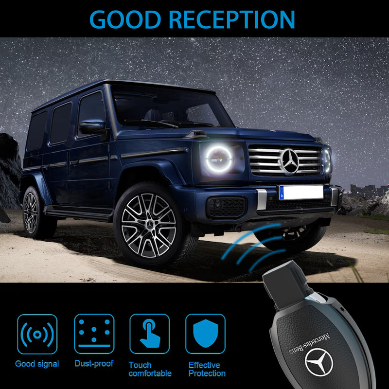 CKC-BENZ-B2-Z-GM,Mercedes Benz Zinc Alloy Key Cover with Keychain | Smart Key Fob Protector | Durable Anti-Scratch Metal Case