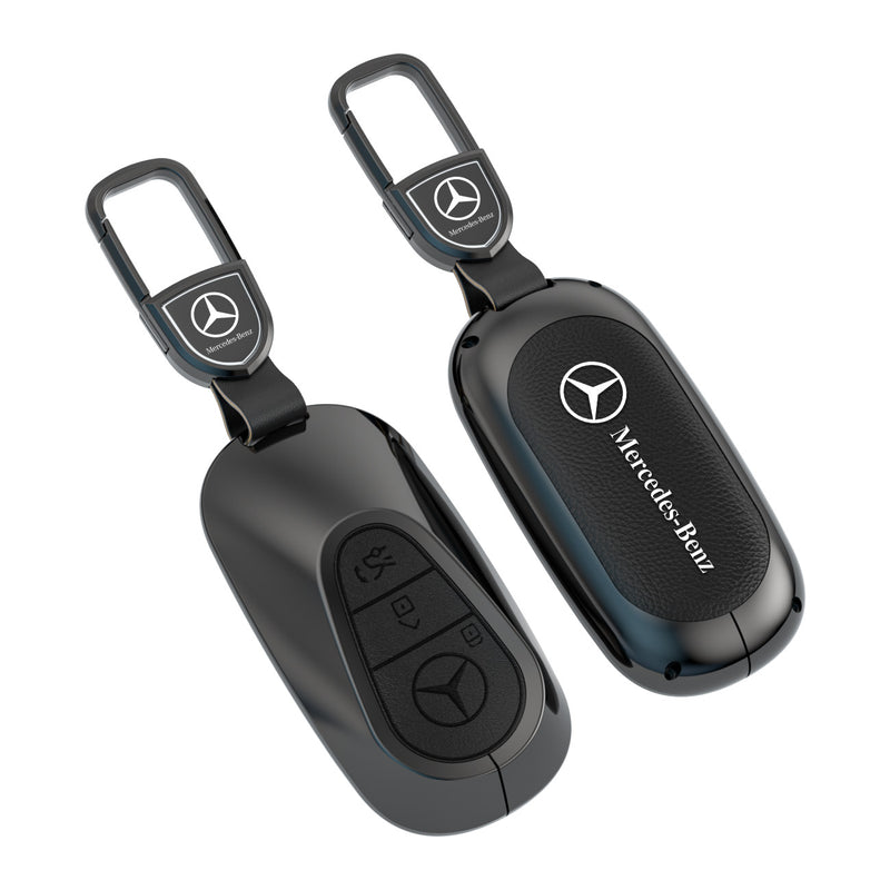 CKC-BENZ-C-Z-GM,Mercedes Benz Zinc Alloy Key Cover with Keychain | Smart Key Fob Protector | Durable Anti-Scratch Metal Case
