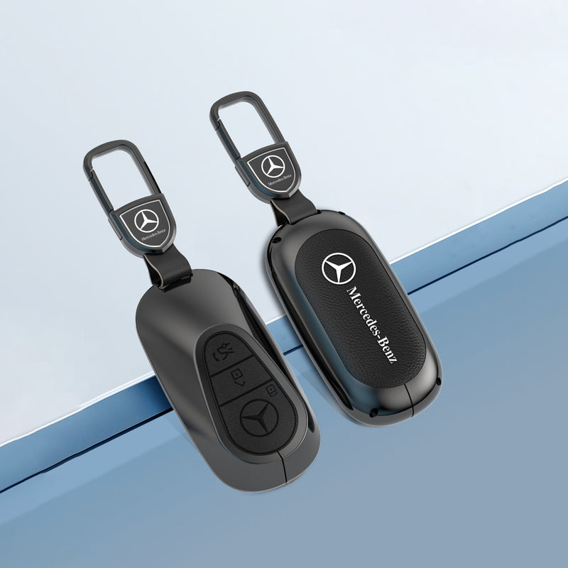 CKC-BENZ-C-Z-GM,Mercedes Benz Zinc Alloy Key Cover with Keychain | Smart Key Fob Protector | Durable Anti-Scratch Metal Case
