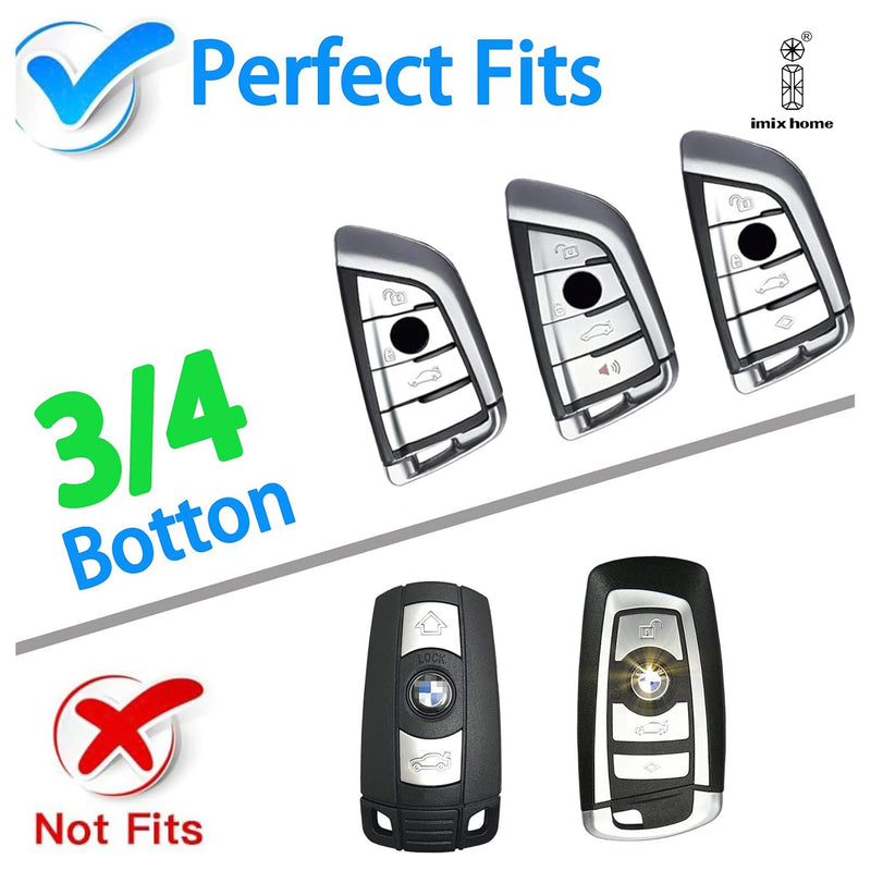 CKC-BMW-B-Z-GM,BMW Zinc Alloy Key Cover with Keychain | Fits BMW 1/3/5/7 Series X3 X4 M5 M6 | Smart Key Fob Protector | Durable Anti-Scratch Metal Case