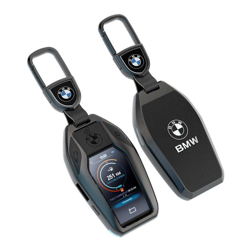CKC-BMW-D-Z-GM,BMW Zinc Alloy Key Cover with Keychain | Fits BMW 1/3/5/7 Series X3 X4 M5 M6 | Smart Key Fob Protector | Durable Anti-Scratch Metal Case