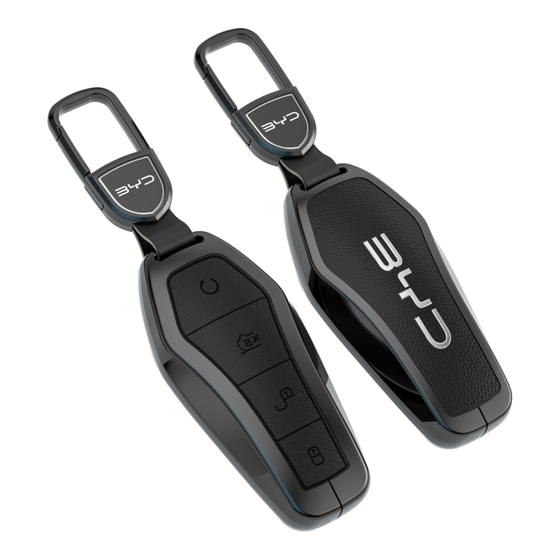 CKC-BYD-A-Z-GM,BYD Zinc Alloy Key Cover with Keychain | Smart Key Fob Protector | Durable Anti-Scratch Metal Case