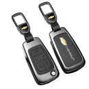 CKC-CHEVROLET-A-Z-GM,CHEVROLET Type A Zinc Alloy Key Cover with Keychain | Smart Key Fob Protector | Durable Anti-Scratch Metal Case