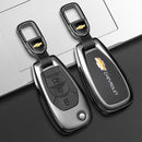 CKC-CHEVROLET-C-Z-GM,CHEVROLET Type C Zinc Alloy Key Cover with Keychain | Smart Key Fob Protector | Durable Anti-Scratch Metal Case