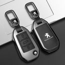 CKC-PEUGEOT-B-Z-GM,PEUGEOT Zinc Alloy Key Cover with Keychain | Smart Key Fob Protector | Durable Anti-Scratch Metal Case