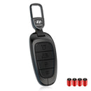 CKC-HYUNDAI-B-Z-GM, Hyundai Metal Key Fob Cover with Keychain – Refined Anti-Scratch Design