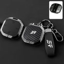 CKC-JETOUR-B-T1T2-Z-GM-CF，JETOUR T1 / T2 / Plus Carbon Fibre Pattern Zinc Alloy Key Cover with Keychain | Smart Key Fob Protector | Durable Anti-Scratch Metal Case