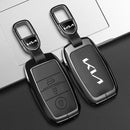 CKC-KIA-A-Z-GM, KIA Type A Zinc Alloy Key Cover with Keychain | Smart Key Fob Protector | Durable Anti-Scratch Metal Case