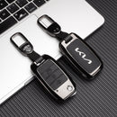 CKC-KIA-B-Z-GM, KIA Type B Zinc Alloy Key Cover with Keychain | Smart Key Fob Protector | Durable Anti-Scratch Metal Case