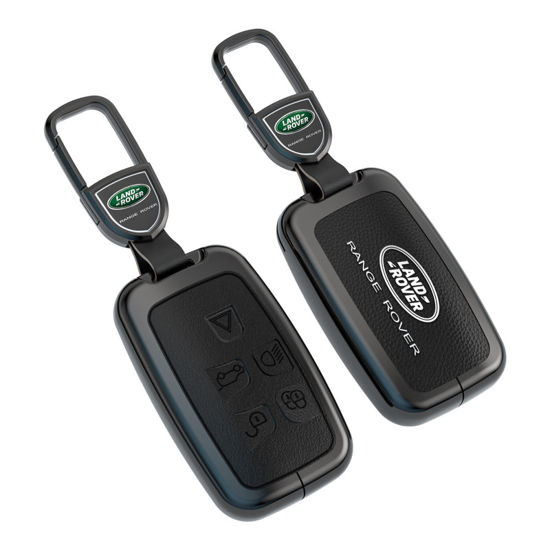 CKC-LANDROVER-A-Z-GM,LAND ROVER Zinc Alloy Key Cover with Keychain | Smart Key Fob Protector | Durable Anti-Scratch Metal Case