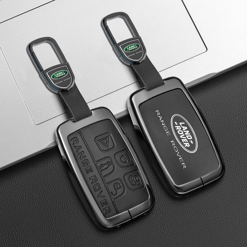 CKC-LANDROVER-A-Z-GM,LAND ROVER Zinc Alloy Key Cover with Keychain | Smart Key Fob Protector | Durable Anti-Scratch Metal Case