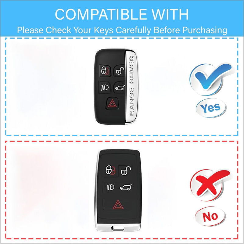 CKC-LANDROVER-A-Z-GM,LAND ROVER Zinc Alloy Key Cover with Keychain | Smart Key Fob Protector | Durable Anti-Scratch Metal Case