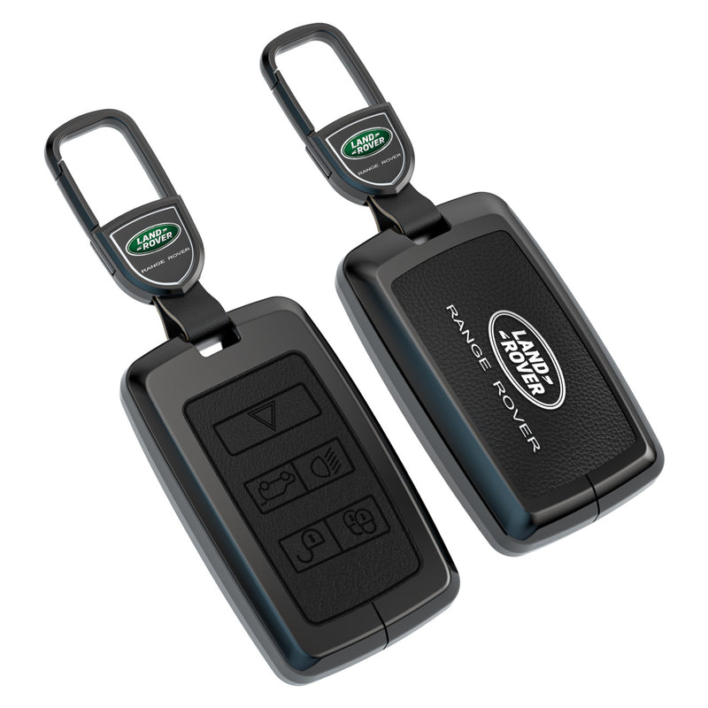 CKC-LANDROVER-B-Z-GM,LAND ROVER Zinc Alloy Key Cover with Keychain | Smart Key Fob Protector | Durable Anti-Scratch Metal Case