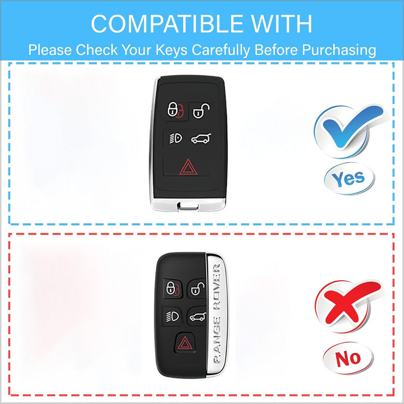 CKC-LANDROVER-B-Z-GM,LAND ROVER Zinc Alloy Key Cover with Keychain | Smart Key Fob Protector | Durable Anti-Scratch Metal Case