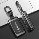 CKC-MAZDA-B-Z-GM, MAZDA Zinc Alloy Key Cover with Keychain | Smart Key Fob Protector | Durable Anti-Scratch Metal Case