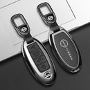 CKC-NISSAN-A4-Z-GM, NISSAN Type A4 Zinc Alloy Key Cover with Keychain | Smart Key Fob Protector | Durable Anti-Scratch Metal Case