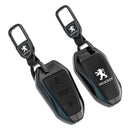 CKC-PEUGEOT-A-Z-GM,PEUGEOT Zinc Alloy Key Cover with Keychain | Smart Key Fob Protector | Durable Anti-Scratch Metal Case