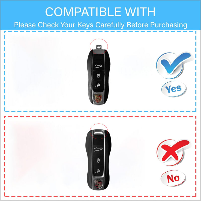 CKC-PORSCHE-A-Z-GM,PORSCHE Zinc Alloy Key Cover with Keychain | Smart Key Fob Protector | Durable Anti-Scratch Metal Case