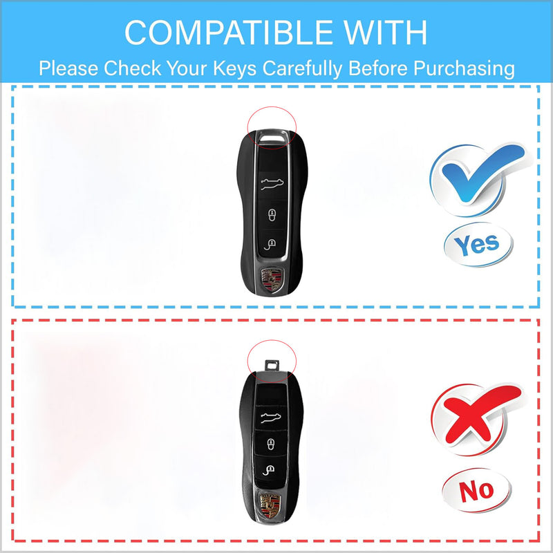 CKC-PORSCHE-B-Z-GM,PORSCHE Zinc Alloy Key Cover with Keychain | Smart Key Fob Protector | Durable Anti-Scratch Metal Case