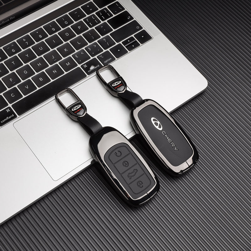 CKC-TIGGO-8-Z-GM,CHERY TIGGO Zinc Alloy Key Cover with Keychain |Fit For TiGGO 8 PRO | Smart Key Fob Protector | Durable Anti-Scratch Metal Case