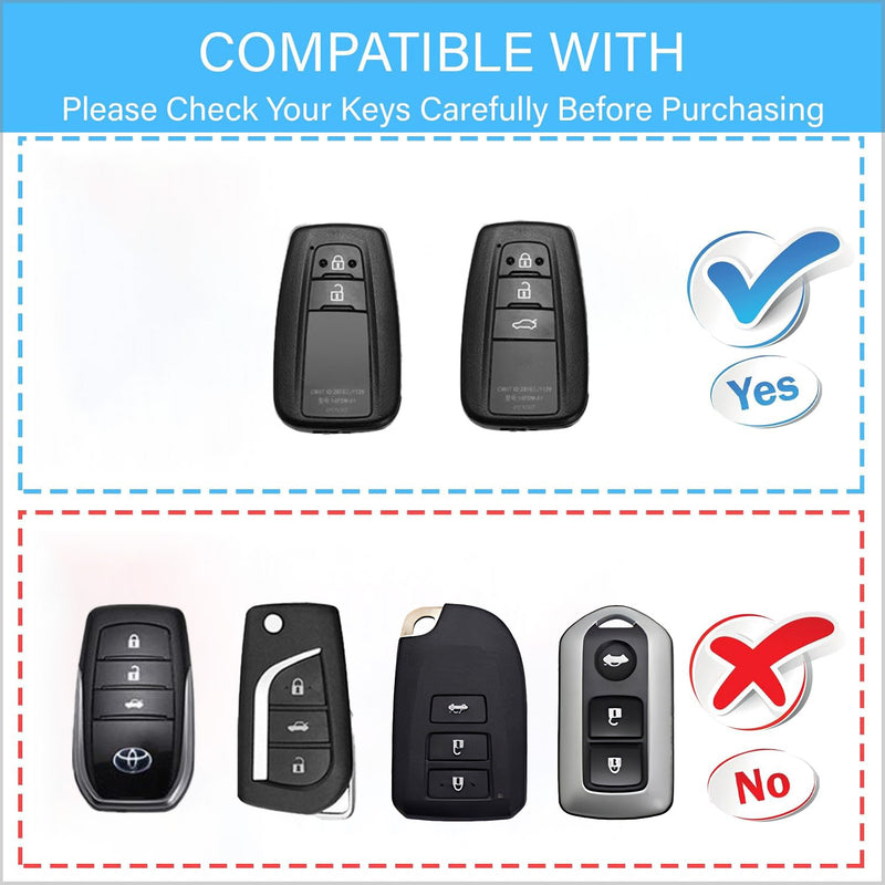CKC-TOYOTA-B3-Z-GM,TOYOTA Zinc Alloy Key Cover with Keychain | Smart Key Fob Protector | Durable Anti-Scratch Metal Case