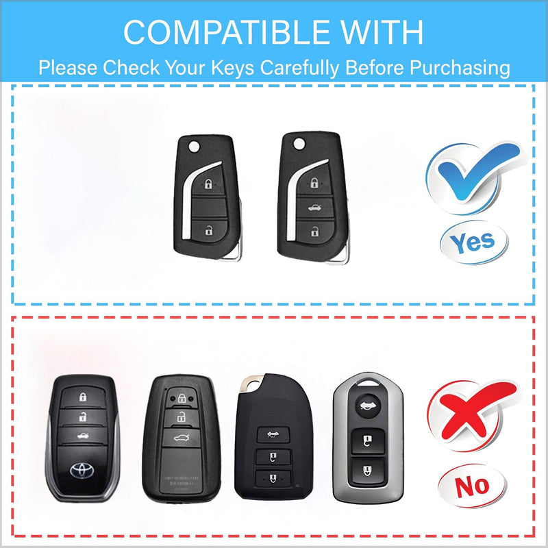 CKC-TOYOTA-C3-Z-GM,TOYOTA Zinc Alloy Key Cover with Keychain | Smart Key Fob Protector | Durable Anti-Scratch Metal Case (Copy)