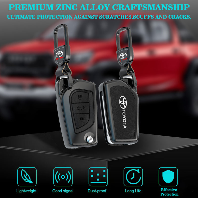 CKC-TOYOTA-C3-Z-GM,TOYOTA Zinc Alloy Key Cover with Keychain | Smart Key Fob Protector | Durable Anti-Scratch Metal Case (Copy)