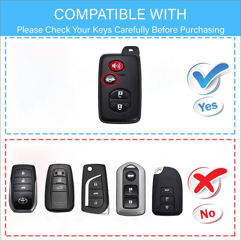 CKC-TOYOTA-G-Z-GM,TOYOTA Zinc Alloy Key Cover with Keychain | Smart Key Fob Protector | Durable Anti-Scratch Metal Case