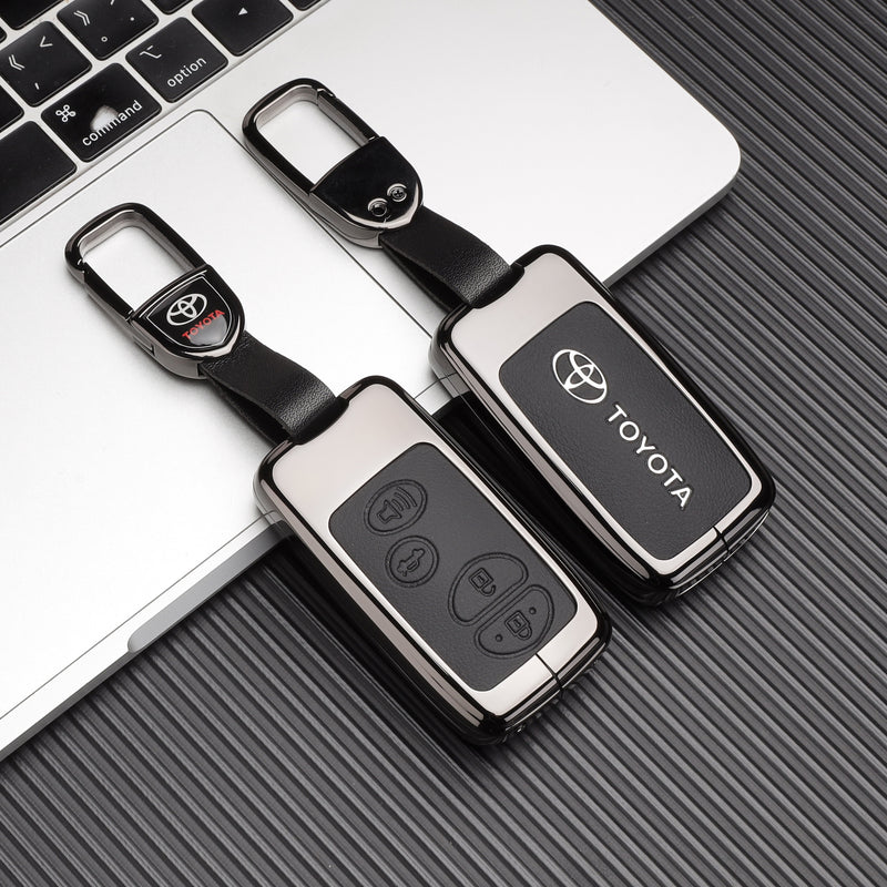 CKC-TOYOTA-G-Z-GM,TOYOTA Zinc Alloy Key Cover with Keychain | Smart Key Fob Protector | Durable Anti-Scratch Metal Case