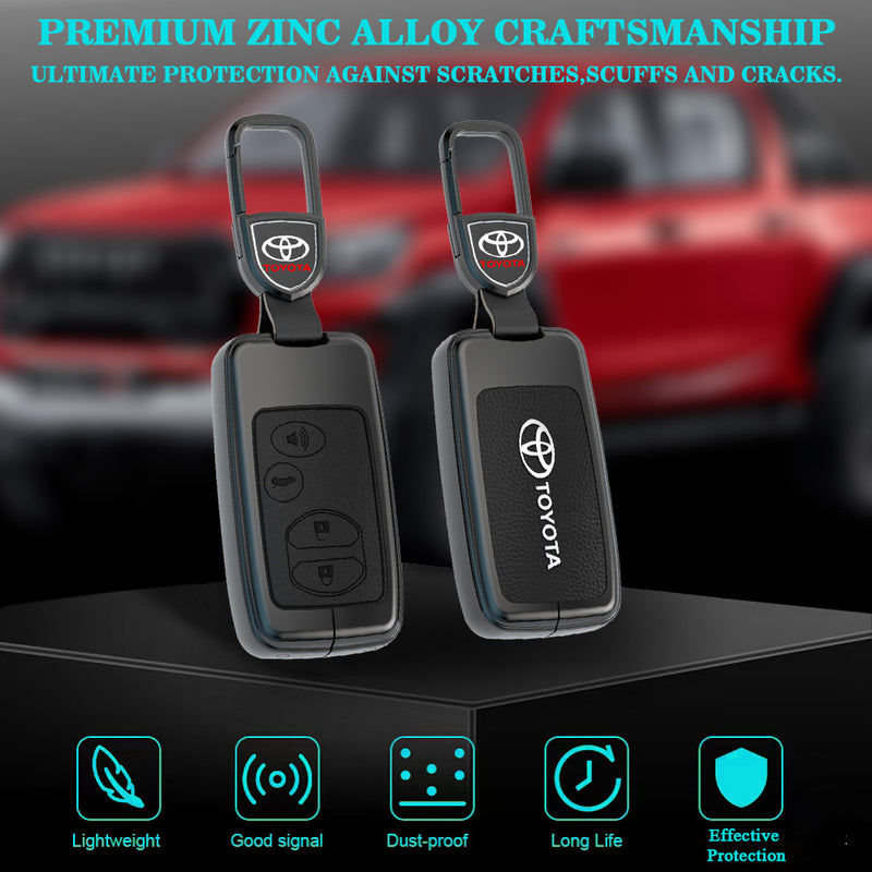 CKC-TOYOTA-G-Z-GM,TOYOTA Zinc Alloy Key Cover with Keychain | Smart Key Fob Protector | Durable Anti-Scratch Metal Case
