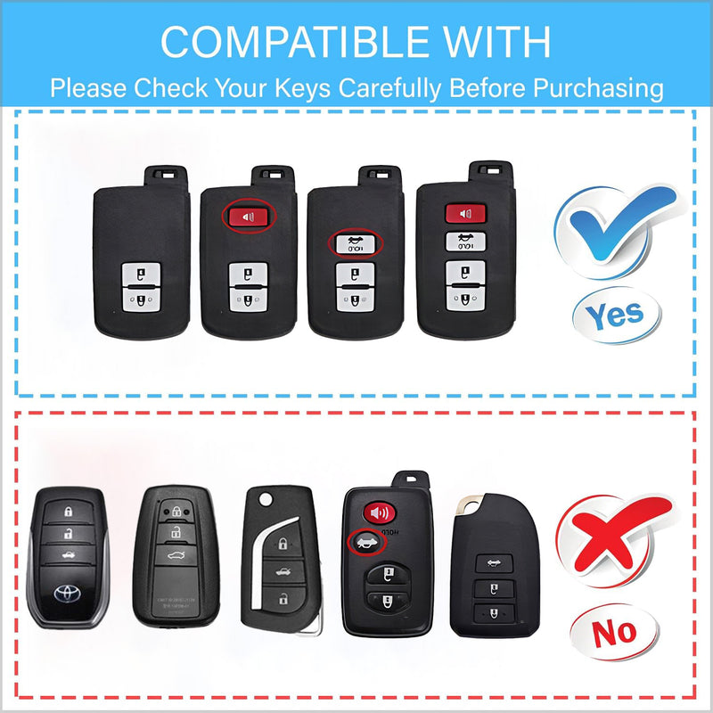 CKC-TOYOTA-H-Z-GM,TOYOTA Zinc Alloy Key Cover with Keychain | Smart Key Fob Protector | Durable Anti-Scratch Metal Case