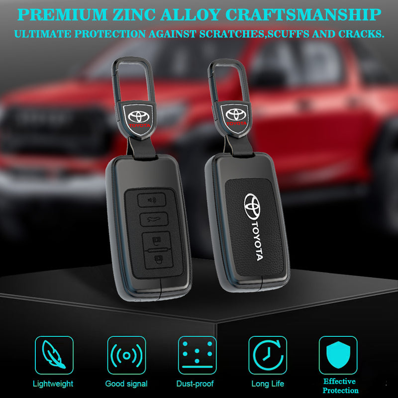 CKC-TOYOTA-H-Z-GM,TOYOTA Zinc Alloy Key Cover with Keychain | Smart Key Fob Protector | Durable Anti-Scratch Metal Case