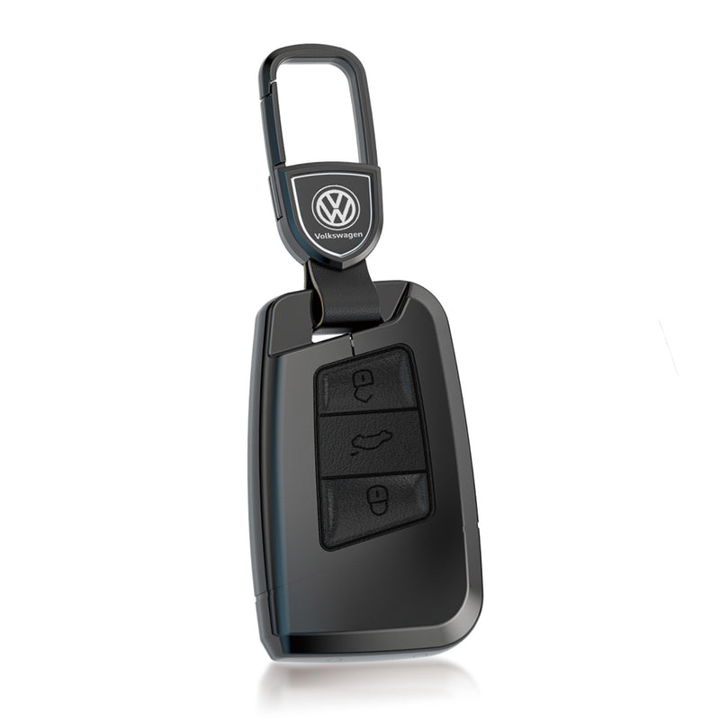 CKC-VW-E-Z-GM,Volkswagen Zinc Alloy Key Cover with Keychain | Smart Key Fob Protector | Durable Anti-Scratch Metal Case