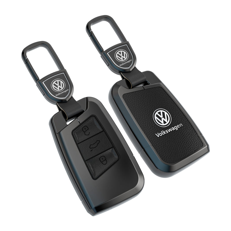CKC-VW-E-Z-GM,Volkswagen Zinc Alloy Key Cover with Keychain | Smart Key Fob Protector | Durable Anti-Scratch Metal Case