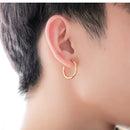 ER-GE473A-RG,Rose Gold Plated Brass Plain Hoop Huggie Earrings