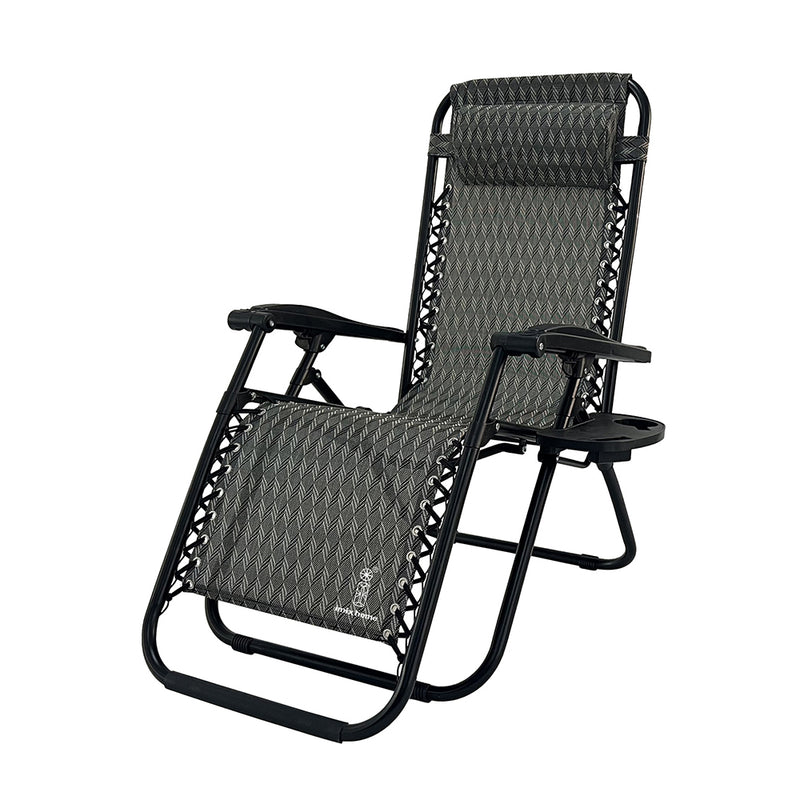 FC-005-BK-BK, Pack 2, Zero Gravity Folding Chairs With Side Tray