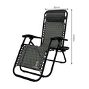 FC-005-BK-BK, Pack 2, Zero Gravity Folding Chairs With Side Tray