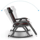 FC-007A-BK-R,  Heavy Duty Folding Rocking Chair with Massage Roller & Side Tray