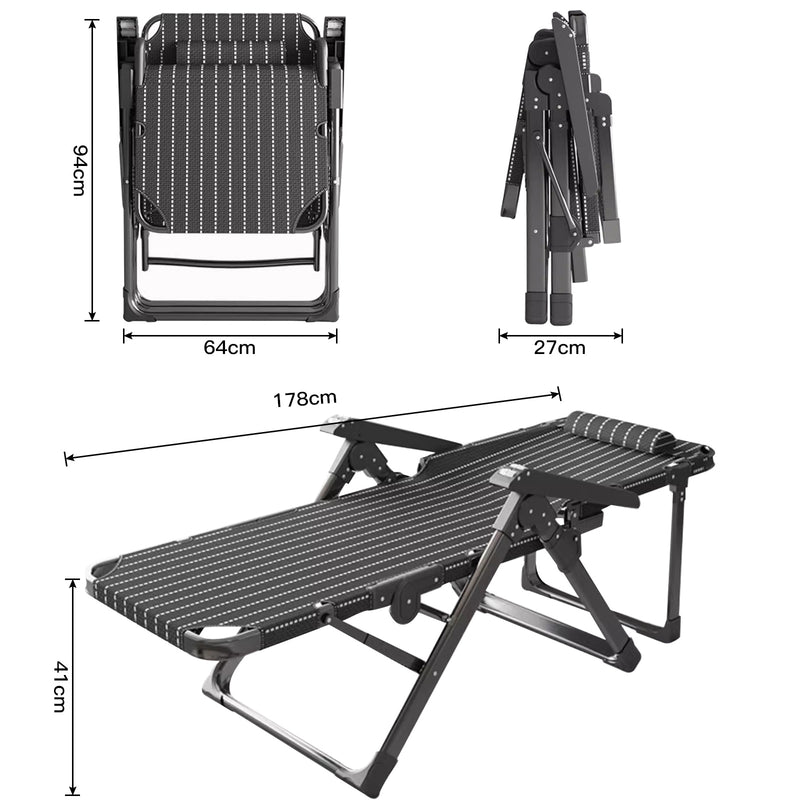 FC-008-BK-W, Multi-Purpose Folding Chair Bed With Massage Roller