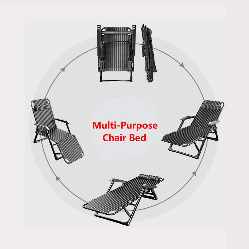 FC-008-BK-W, Multi-Purpose Folding Chair Bed With Massage Roller